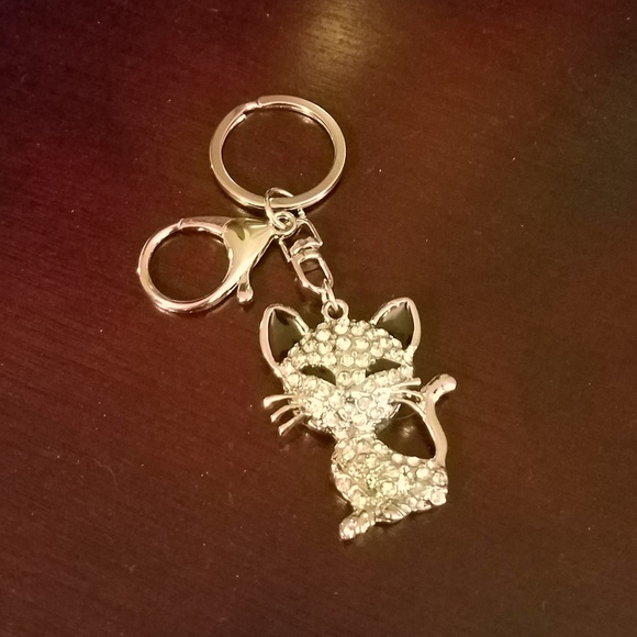 Glam Girl Fashion Accessories - NWT  Kitty Keychain w/Rhinestones